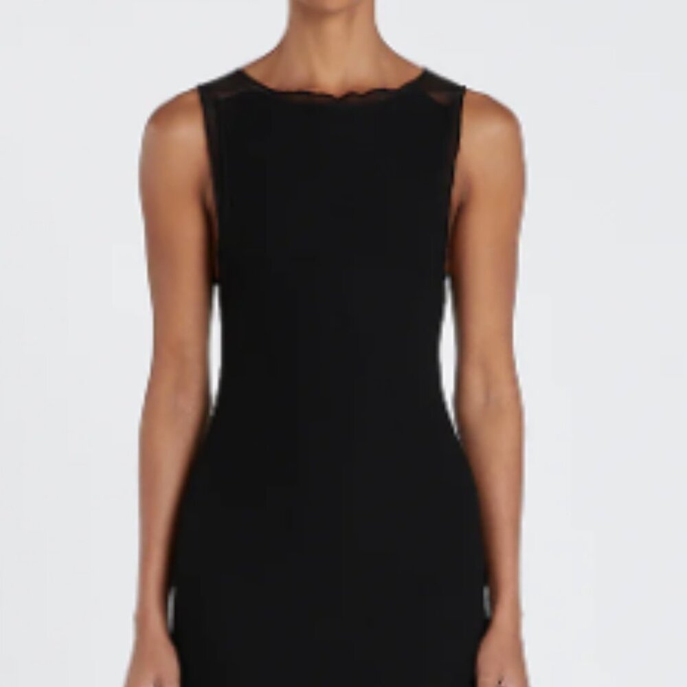 Dissh LINA BLACK BOAT NECK MIDI DRESS